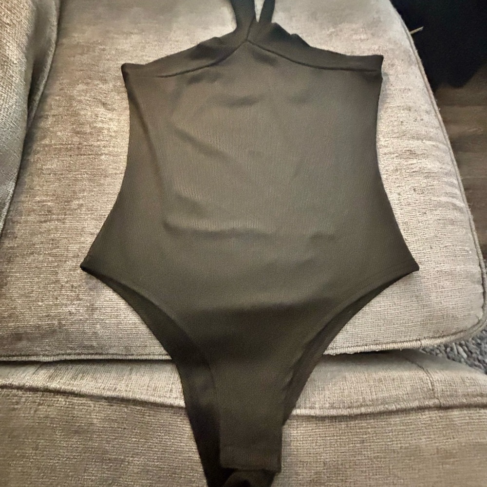 Elegant Black Halter Bodysuit